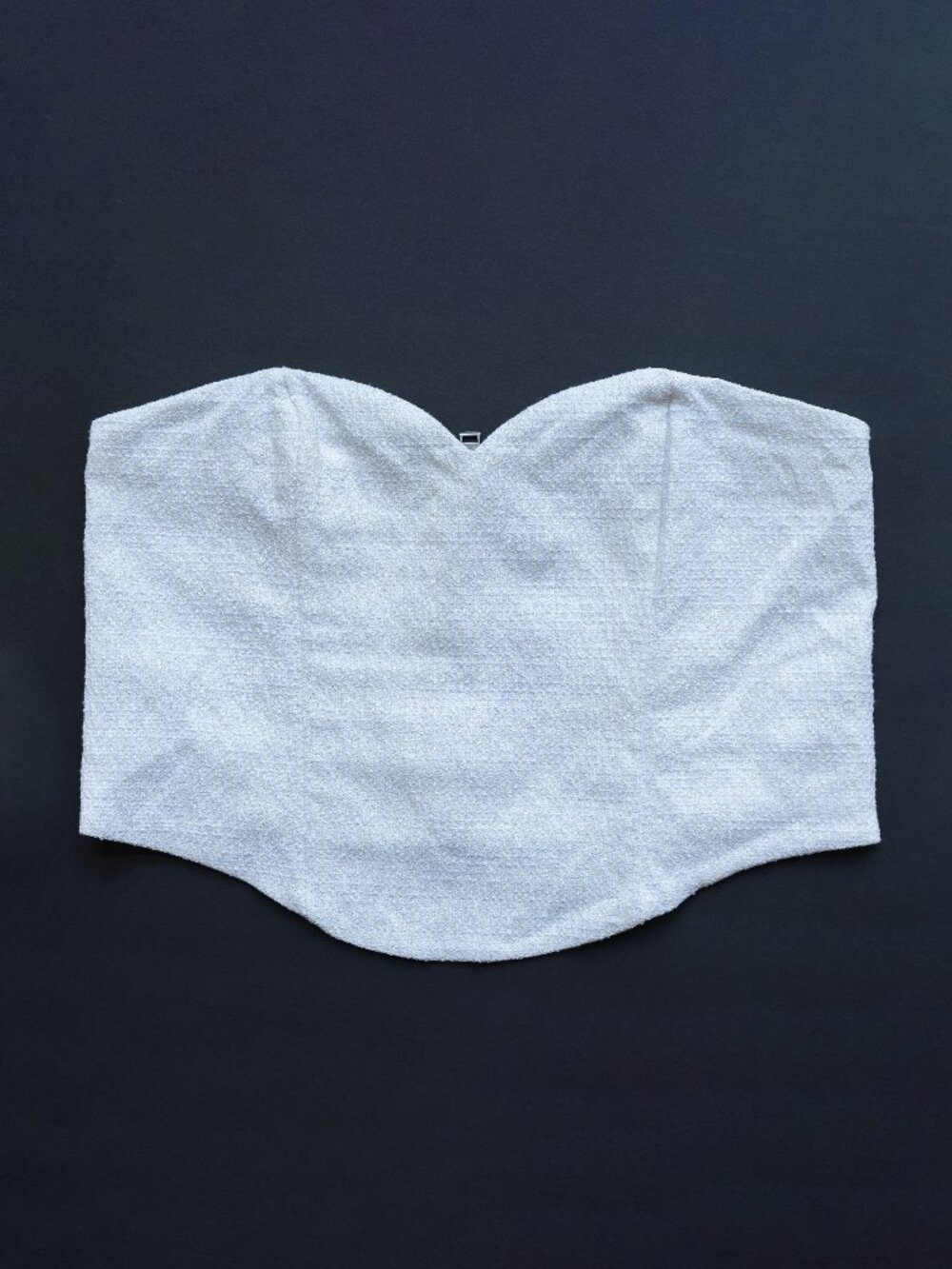 Express White Corset Top Bridal Coquette Boned Shimmer Sweetheart Bustier